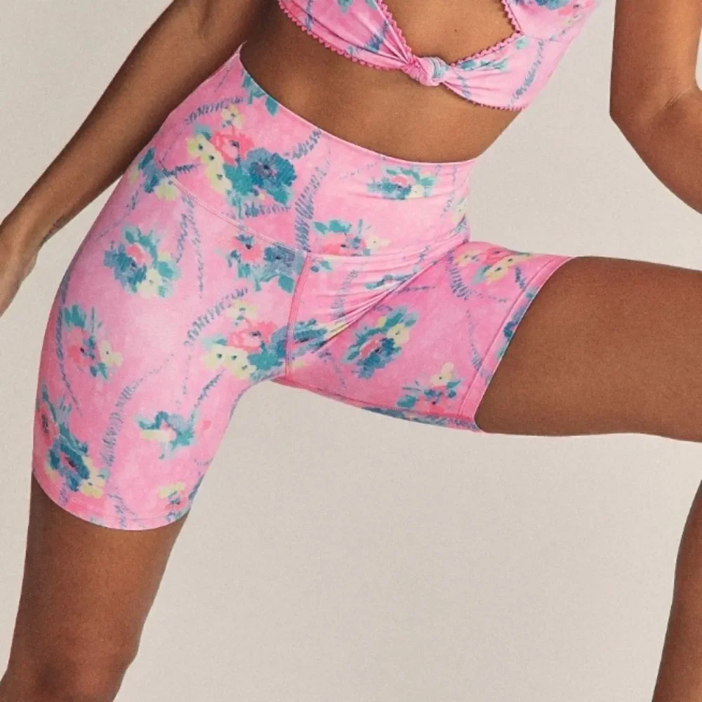 Love Shack Fancy Women's Pink X Beach Riot Hibiscus Bike Short Size XS